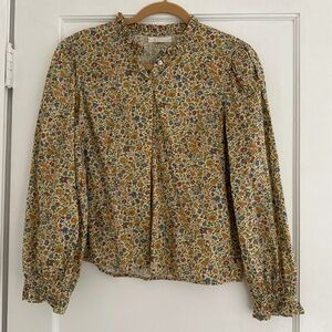 DÔEN Liberty print floral button down blouse S